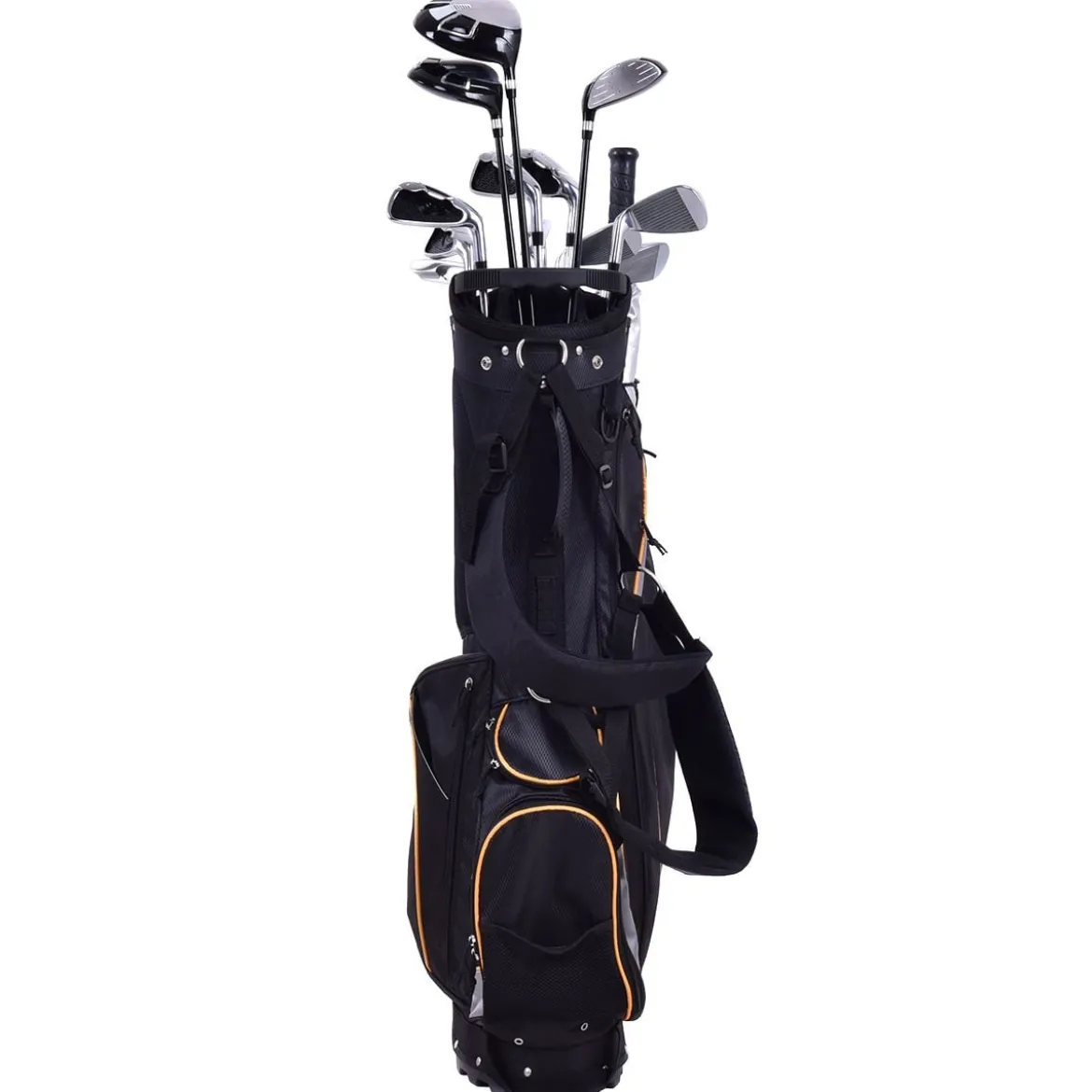 Golftasche 9 Inch Golfbag Profi-Reisebag mit Kopfteil und Tragegurt Schwarz