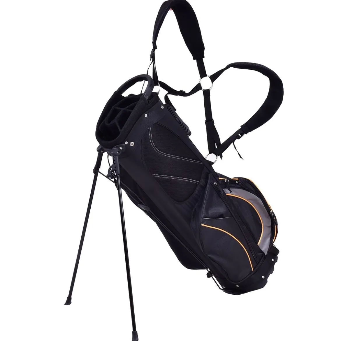 Golftasche 9 Inch Golfbag Profi-Reisebag mit Kopfteil und Tragegurt Schwarz