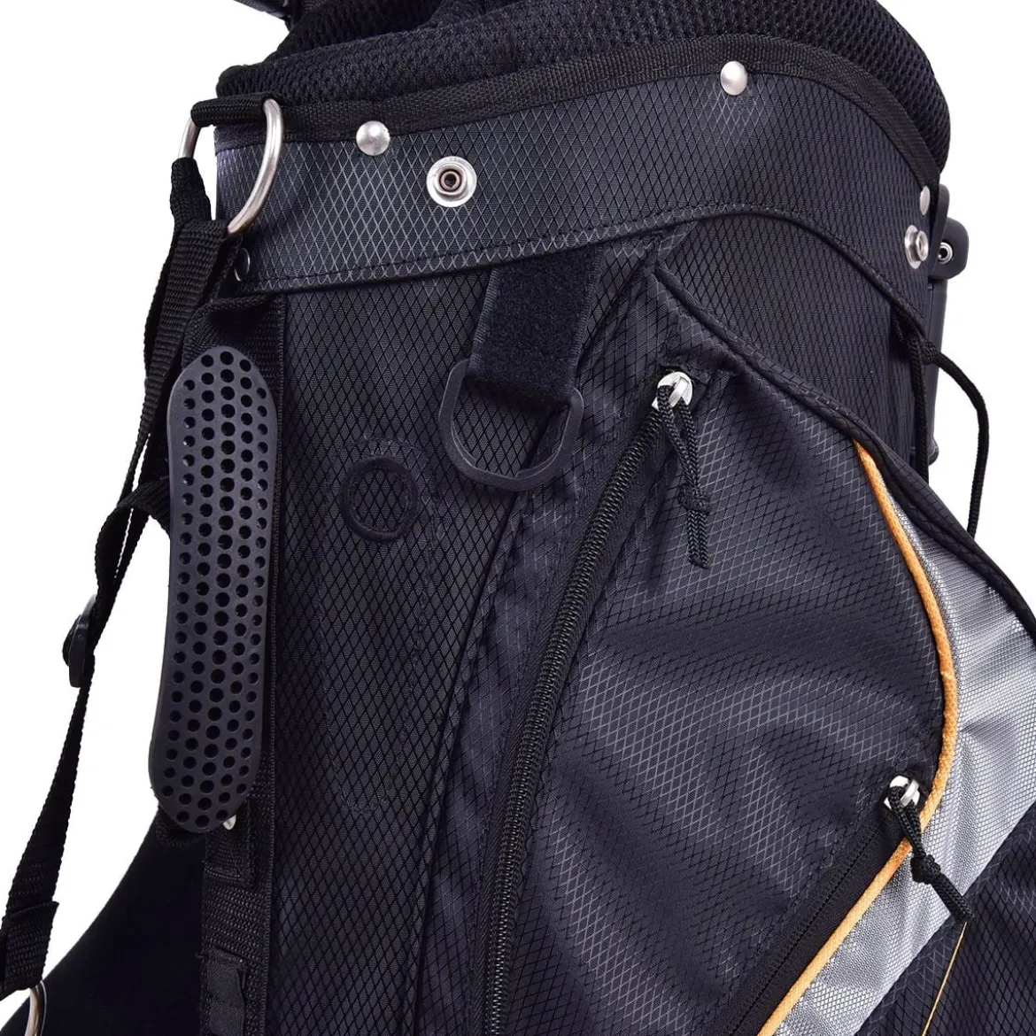 Golftasche 9 Inch Golfbag Profi-Reisebag mit Kopfteil und Tragegurt Schwarz