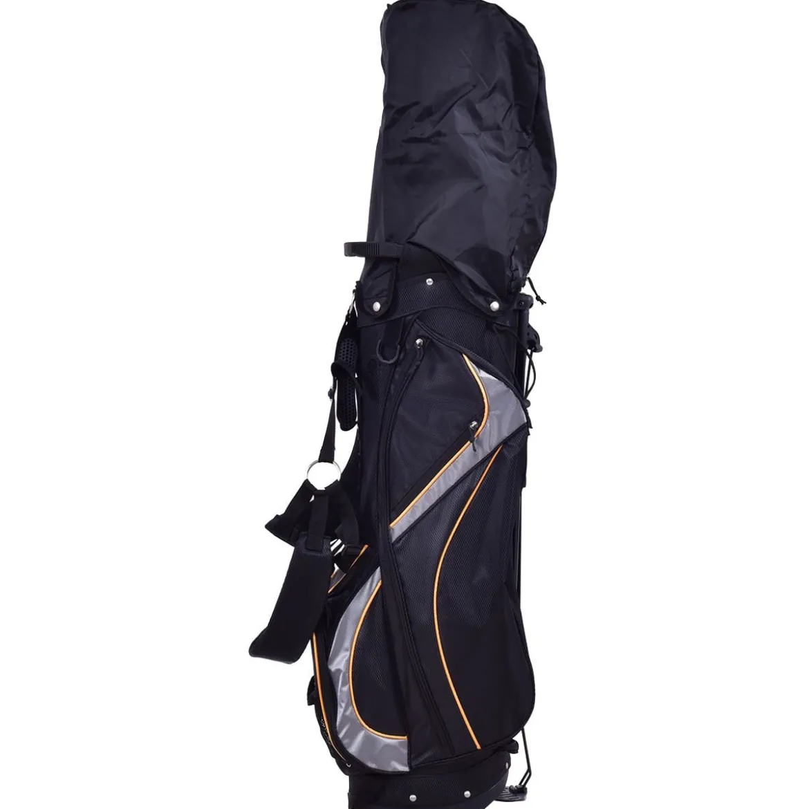 Golftasche 9 Inch Golfbag Profi-Reisebag mit Kopfteil und Tragegurt Schwarz