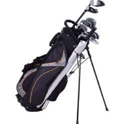 Golftasche 9 Inch Golfbag Profi-Reisebag mit Kopfteil und Tragegurt Schwarz