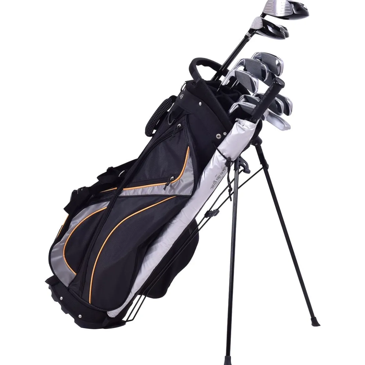 Golftasche 9 Inch Golfbag Profi-Reisebag mit Kopfteil und Tragegurt Schwarz