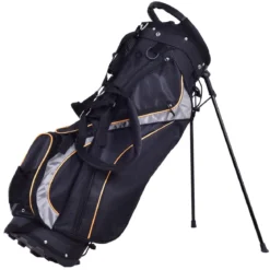 Golftasche 9 Inch Golfbag Profi-Reisebag mit Kopfteil und Tragegurt Schwarz