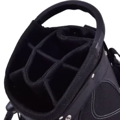 Golftasche 9 Inch Golfbag Profi-Reisebag mit Kopfteil und Tragegurt Schwarz