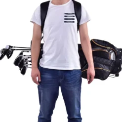 Golftasche 9 Inch Golfbag Profi-Reisebag mit Kopfteil und Tragegurt Schwarz