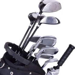 Golftasche 9 Inch Golfbag Profi-Reisebag mit Kopfteil und Tragegurt Schwarz