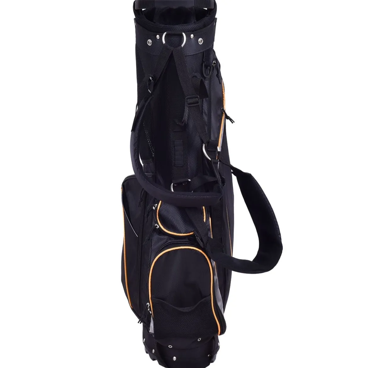 Golftasche 9 Inch Golfbag Profi-Reisebag mit Kopfteil und Tragegurt Schwarz