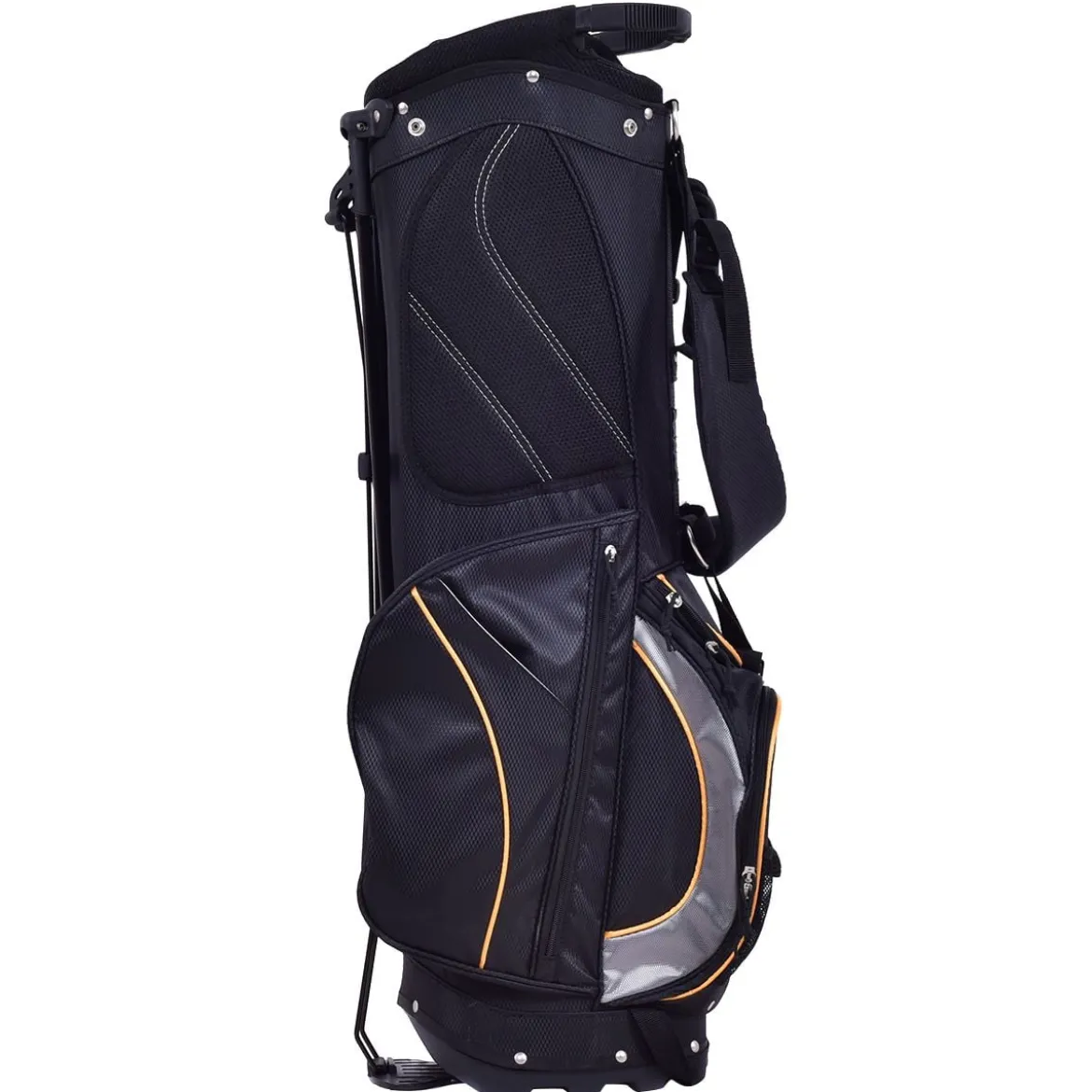 Golftasche 9 Inch Golfbag Profi-Reisebag mit Kopfteil und Tragegurt Schwarz