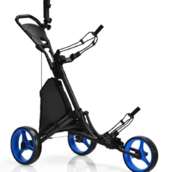 Golf Trolley 3 Rad Golftrolley Golfwagen Golf klappbar Golfcaddy Golf Push Cart aus Aluminum