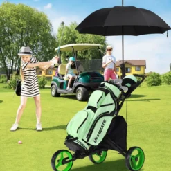 Golf Trolley 3 Rad Golftrolley Golfwagen Golf klappbar Golfcaddy Golf Push Cart aus Aluminum