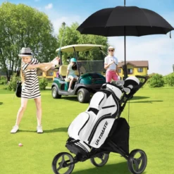 Golf Trolley 3 Rad Golftrolley Golfwagen Golf klappbar Golfcaddy Golf Push Cart aus Aluminum