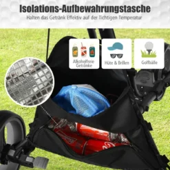 Golf Trolley 3 Rad Golftrolley Golfwagen Golf klappbar Golfcaddy Golf Push Cart aus Aluminum