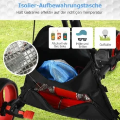 Golf Trolley 3 Rad Golftrolley Golfwagen Golf klappbar Golfcaddy Golf Push Cart aus Aluminum