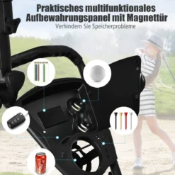 Golf Trolley 3 Rad Golftrolley Golfwagen Golf klappbar Golfcaddy Golf Push Cart aus Aluminum