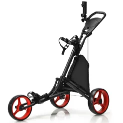 Golf Trolley 3 Rad Golftrolley Golfwagen Golf klappbar Golfcaddy Golf Push Cart aus Aluminum