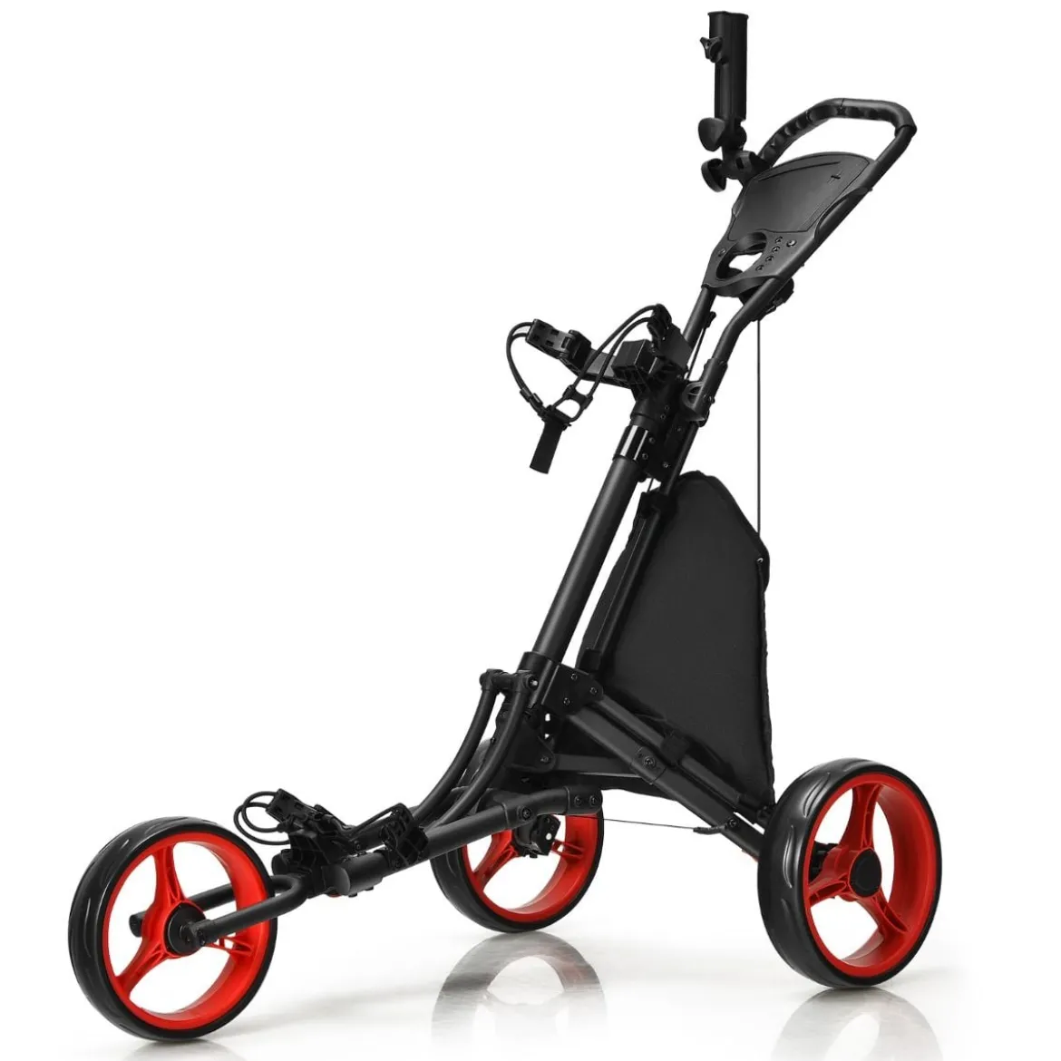Golf Trolley 3 Rad Golftrolley Golfwagen Golf klappbar Golfcaddy Golf Push Cart aus Aluminum