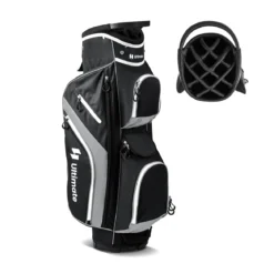 Golf Trolley-Tasche Golfschlägertasche mit 14 Fächern 9 Taschen Kühltasche Schuhfach Grau