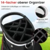 Golf Trolley-Tasche Golfschlägertasche mit 14 Fächern 9 Taschen Kühltasche Schuhfach Rot