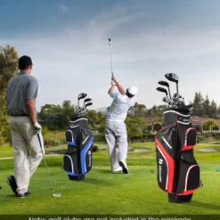 Golf Trolley-Tasche Golfschlägertasche mit 14 Fächern 9 Taschen Kühltasche Schuhfach Rot