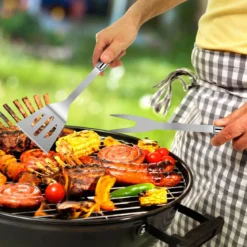 Grillbesteck-Set 5-Teilig im Koffer Grillzubehör Edelstahl 37 x 7 x 13 cm