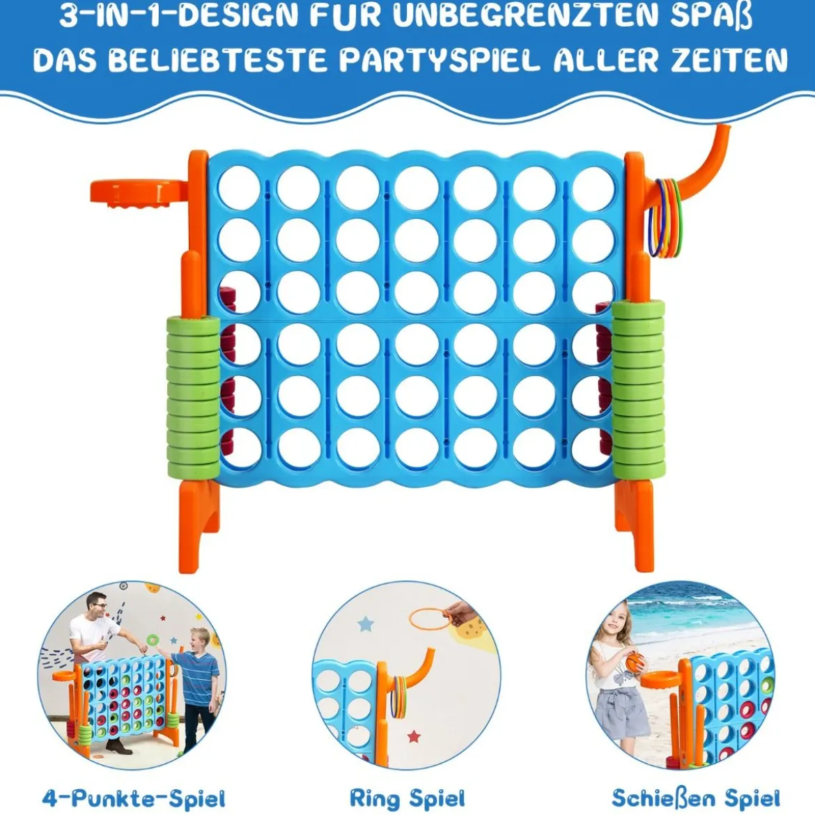 Großes 4-Gewinnt Jumbo 4-Gewinnt Set 84 x 33 x 79 cm