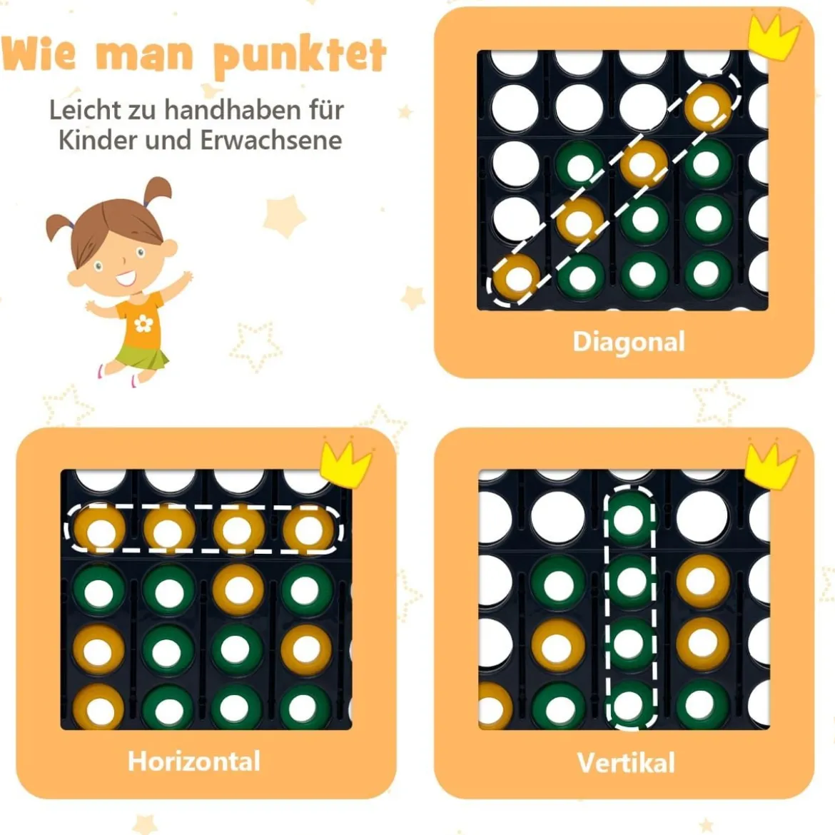 Großes 4-Gewinnt Jumbo 4-Gewinnt Set 84 x 33 x 79 cm