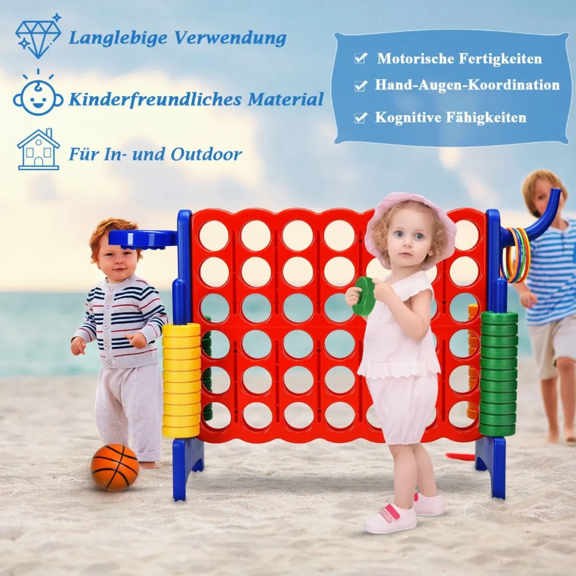 Großes 4-Gewinnt Jumbo 4-Gewinnt Set 84 x 33 x 79 cm