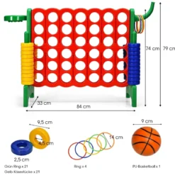 Großes 4-Gewinnt Jumbo 4-Gewinnt Set 84 x 33 x 79 cm
