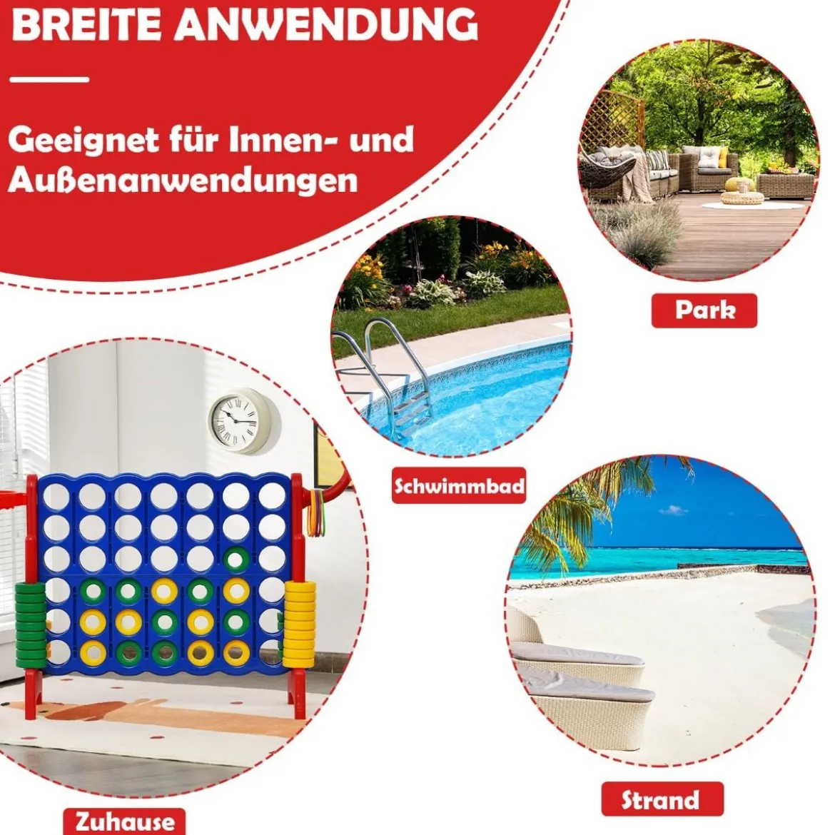 Großes 4-Gewinnt Jumbo 4-Gewinnt Set 84 x 33 x 79 cm