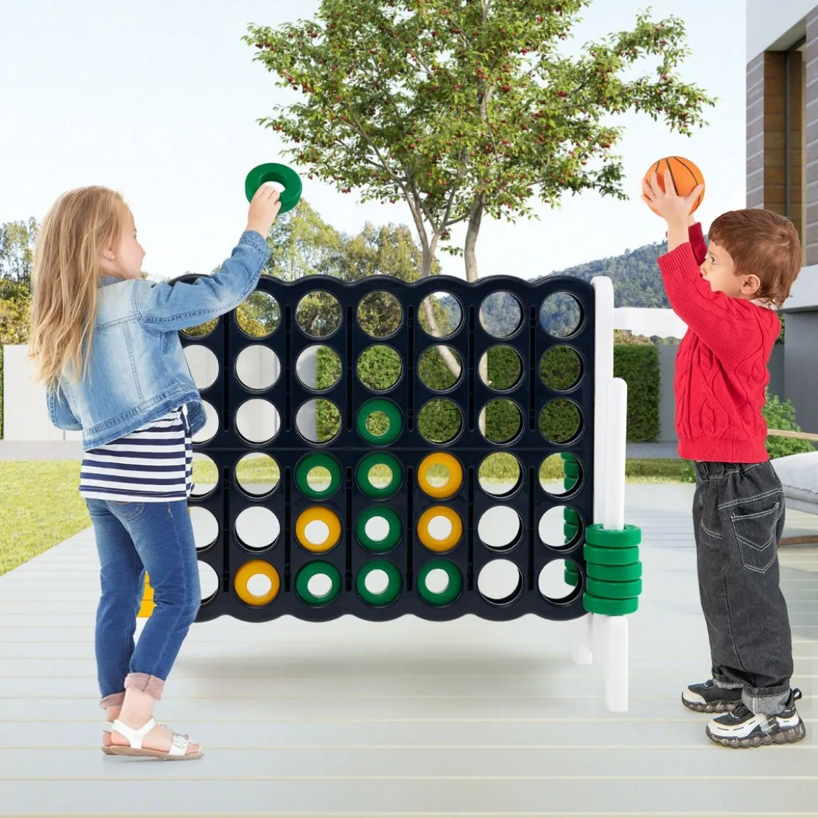 Großes 4-Gewinnt Jumbo 4-Gewinnt Set 84 x 33 x 79 cm
