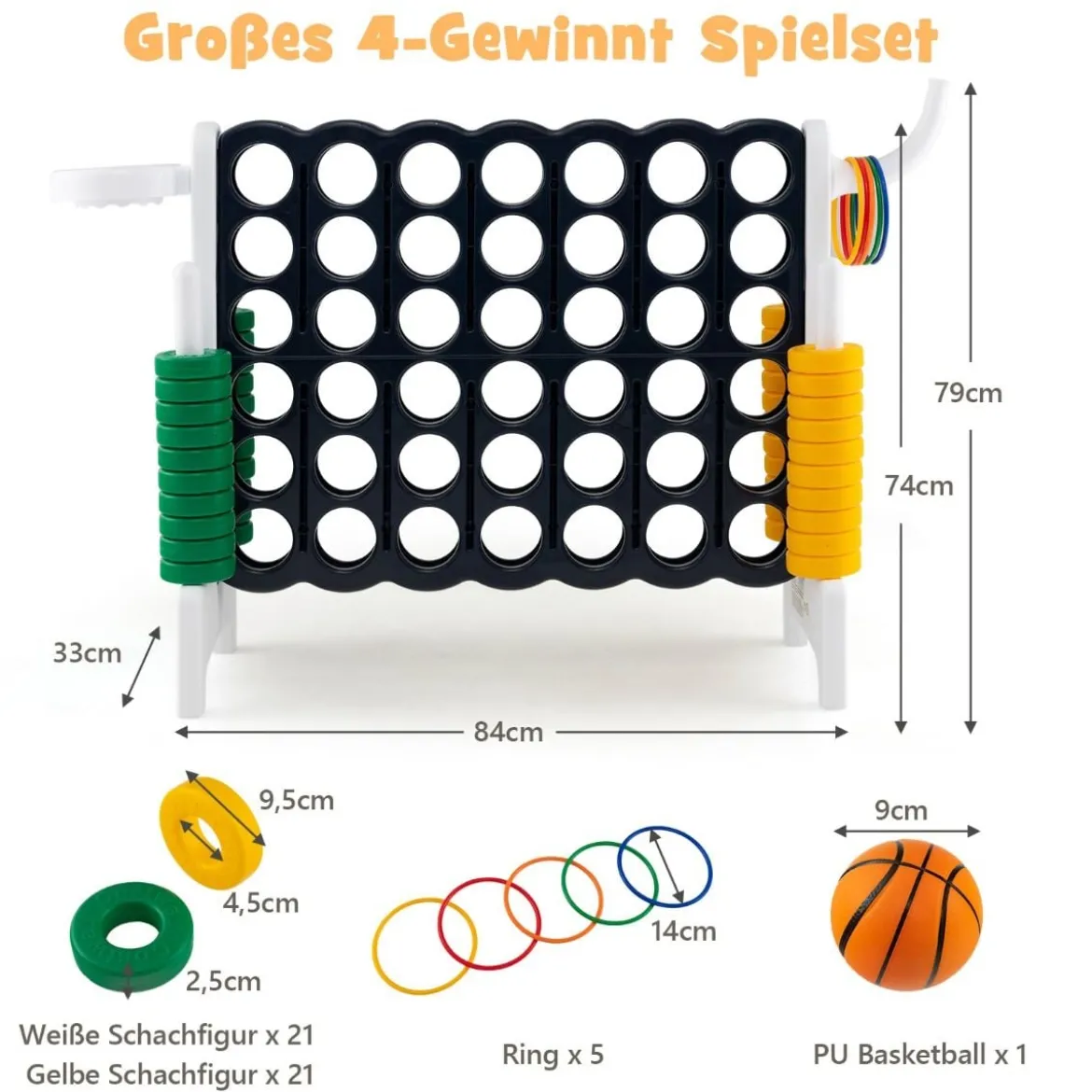 Großes 4-Gewinnt Jumbo 4-Gewinnt Set 84 x 33 x 79 cm