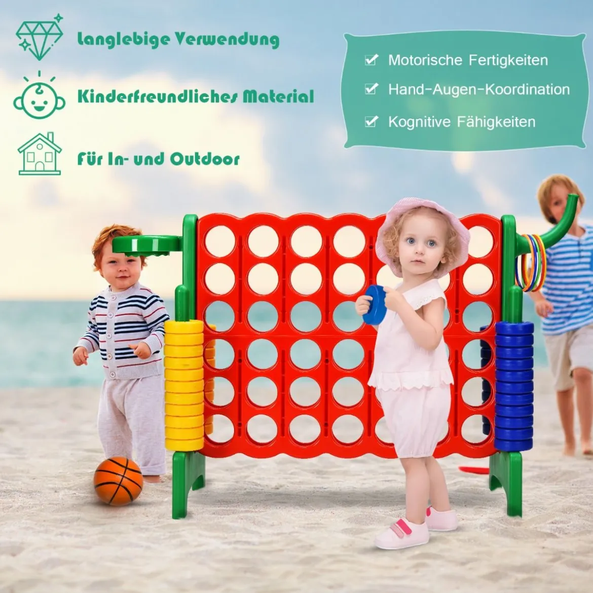 Großes 4-Gewinnt Jumbo 4-Gewinnt Set 84 x 33 x 79 cm