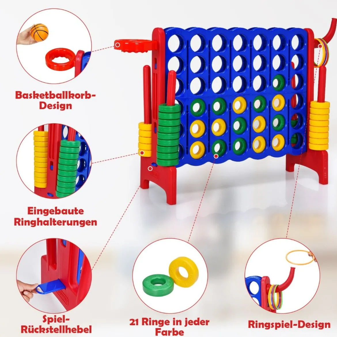 Großes 4-Gewinnt Jumbo 4-Gewinnt Set 84 x 33 x 79 cm