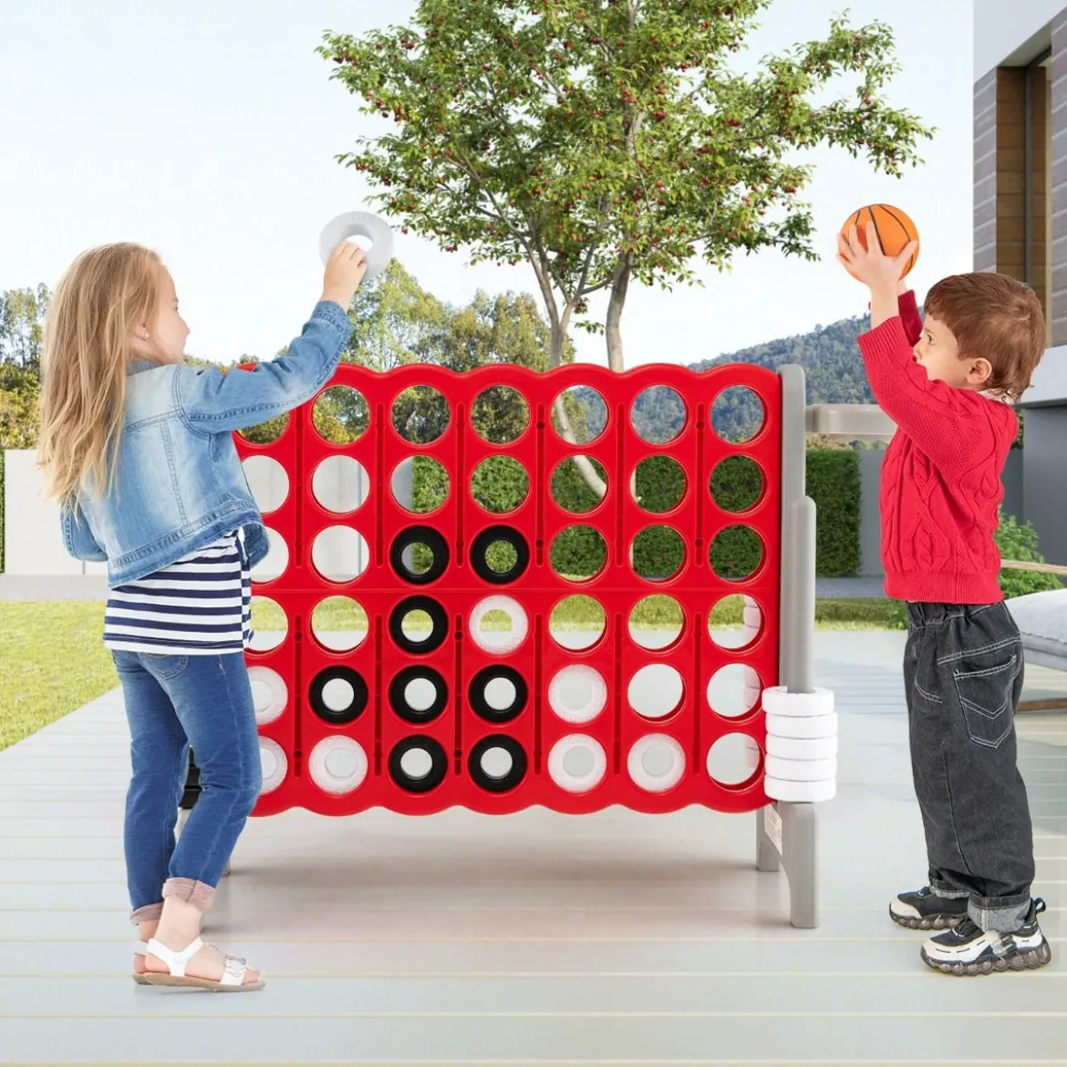 Großes 4-Gewinnt Jumbo 4-Gewinnt Set 84 x 33 x 79 cm