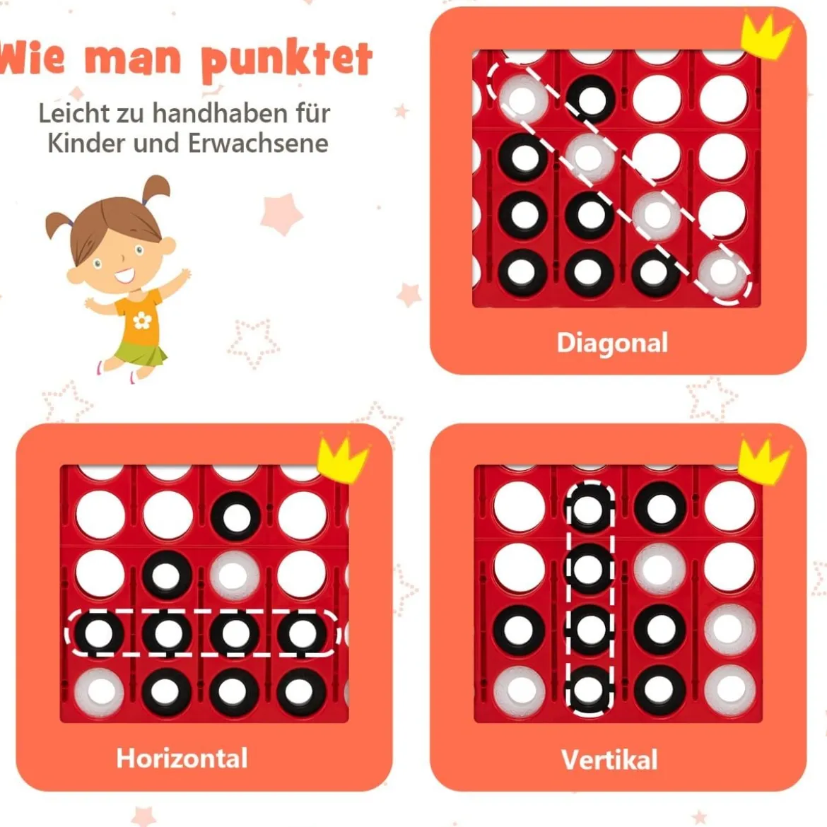 Großes 4-Gewinnt Jumbo 4-Gewinnt Set 84 x 33 x 79 cm