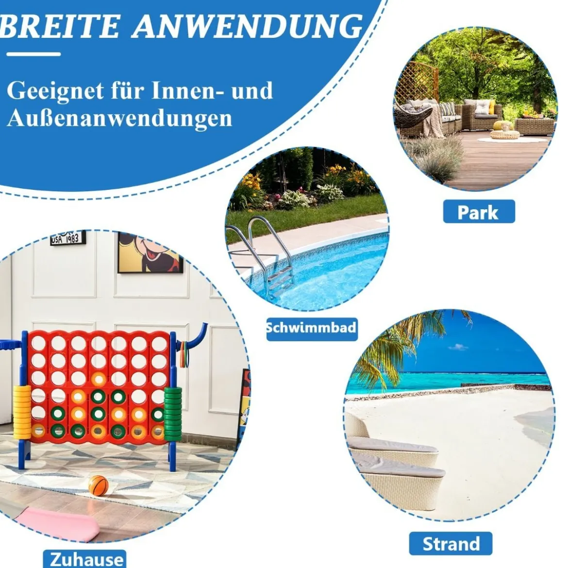 Großes 4-Gewinnt Jumbo 4-Gewinnt Set 84 x 33 x 79 cm