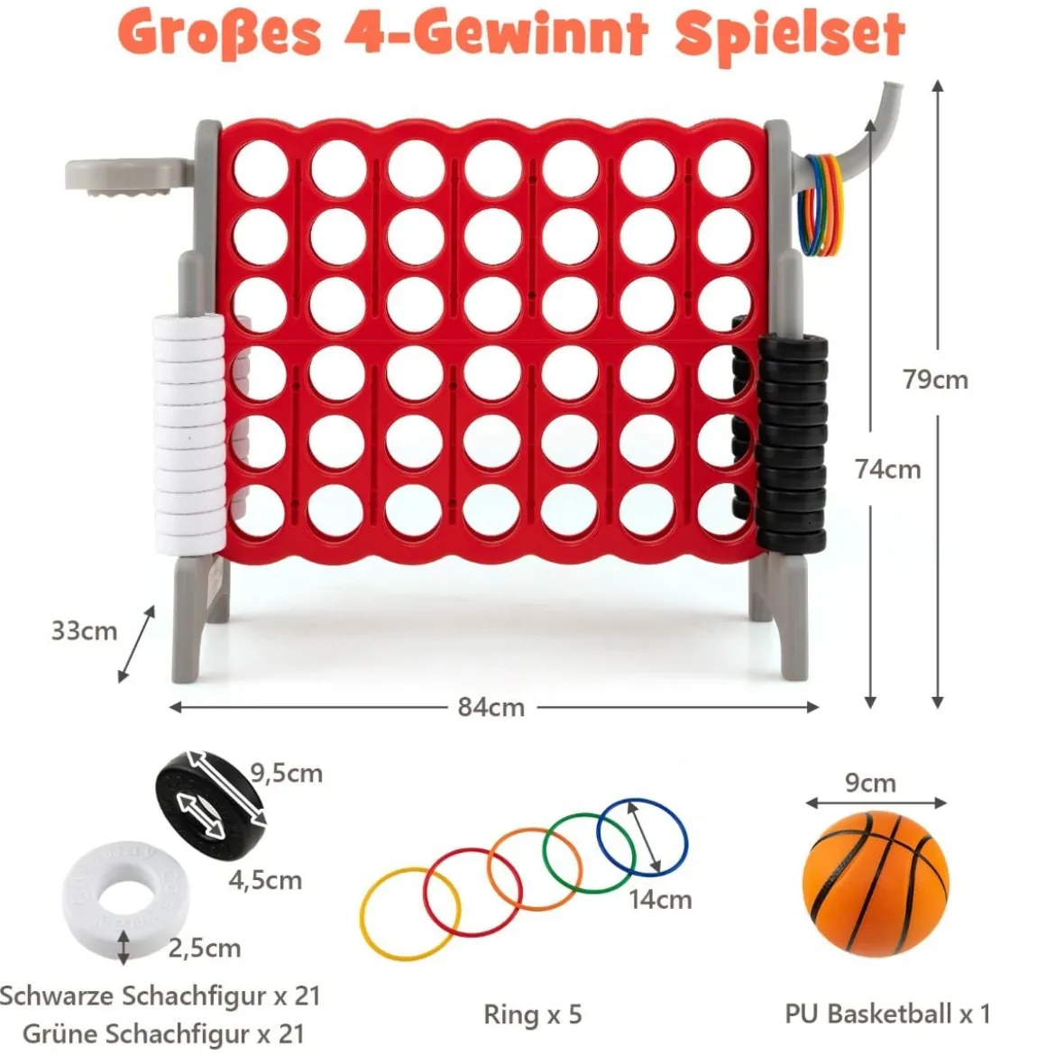 Großes 4-Gewinnt Jumbo 4-Gewinnt Set 84 x 33 x 79 cm