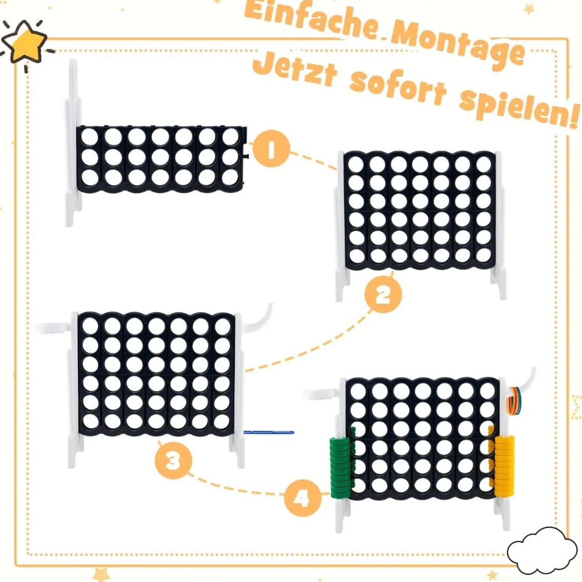 Großes 4-Gewinnt Jumbo 4-Gewinnt Set 84 x 33 x 79 cm