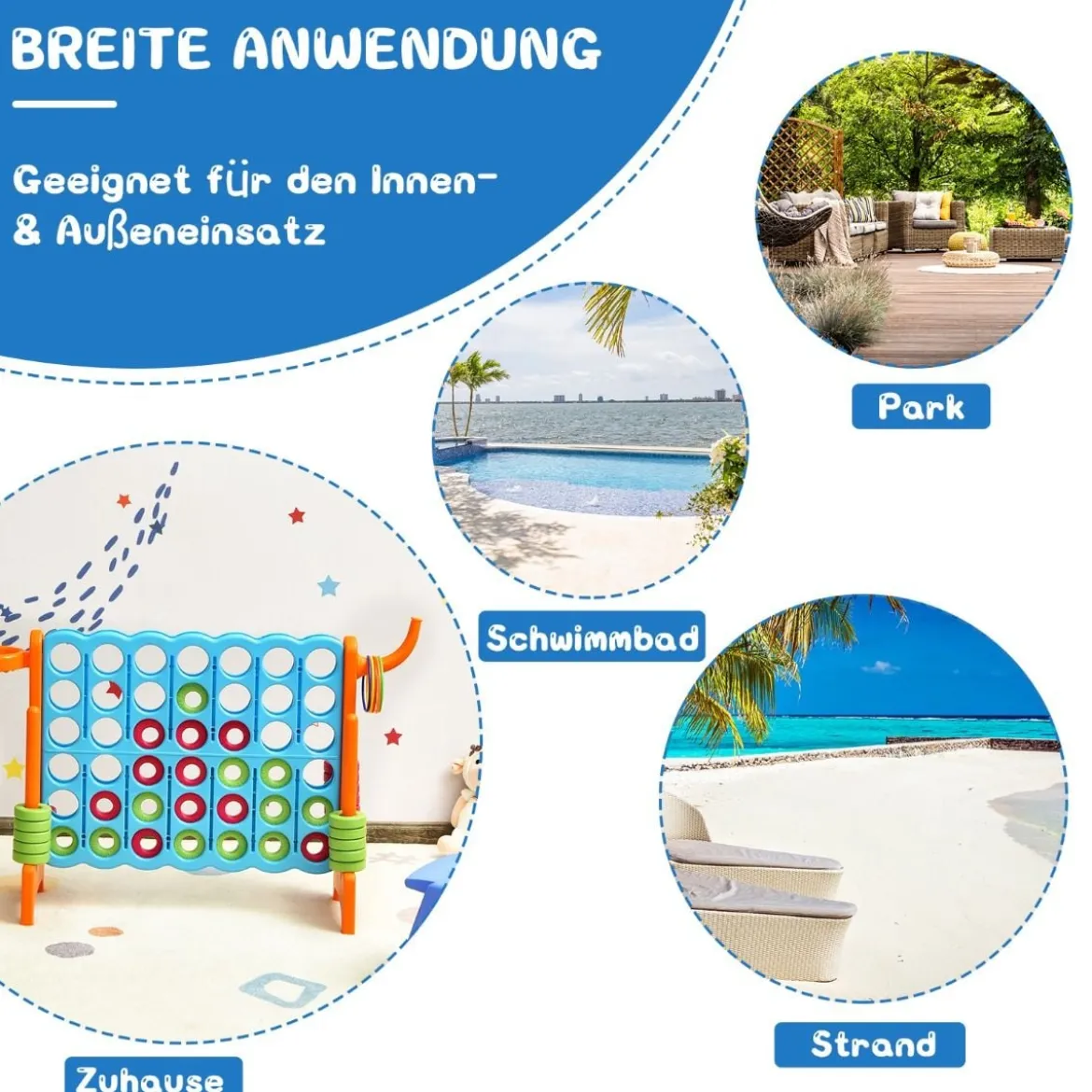 Großes 4-Gewinnt Jumbo 4-Gewinnt Set 84 x 33 x 79 cm