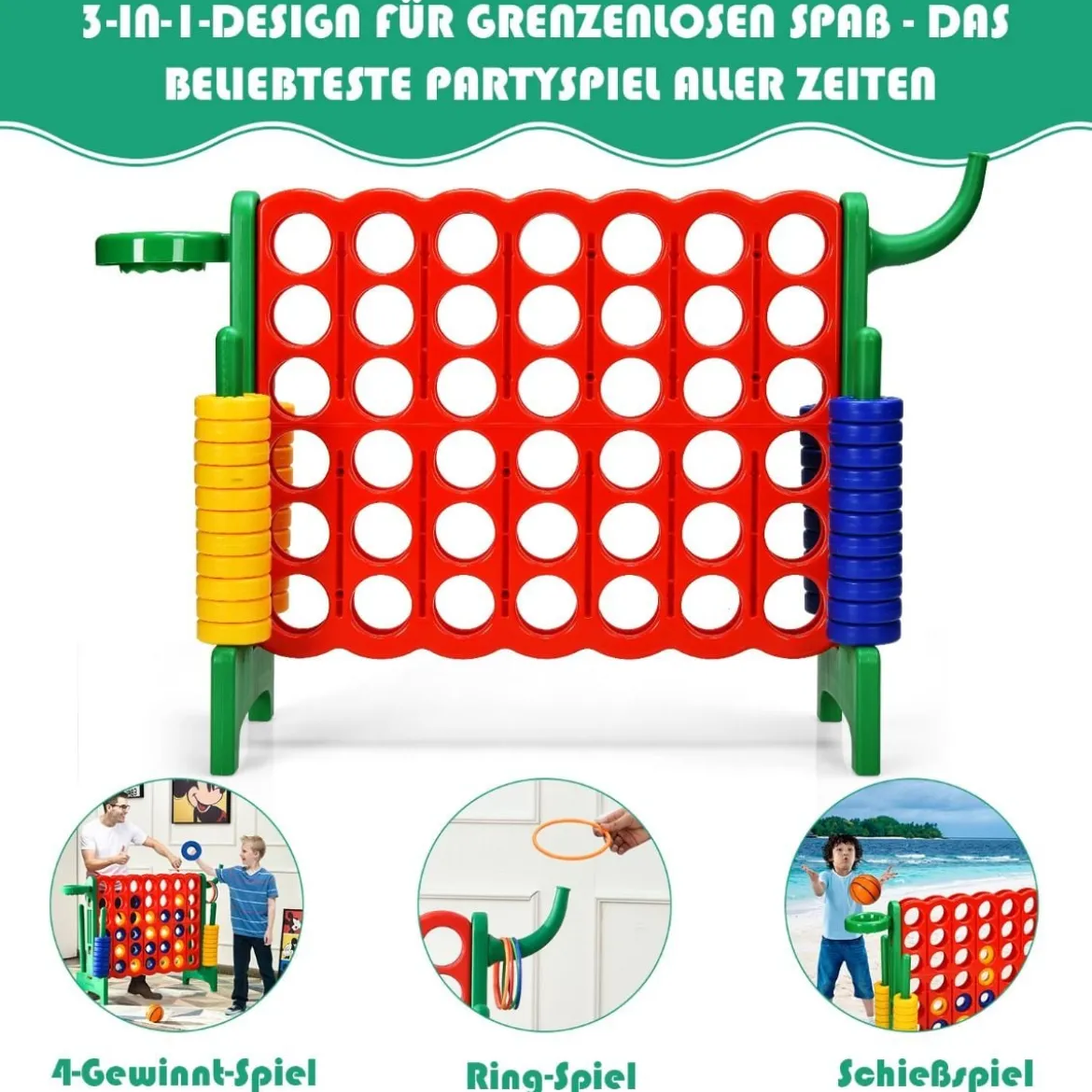 Großes 4-Gewinnt Jumbo 4-Gewinnt Set 84 x 33 x 79 cm