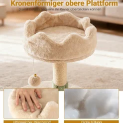 Groß Kratzbaum mit 2 Katzenhöhlen & Großer Basis Katzenkratzbaum Eckkratzbaum Kletterbaum