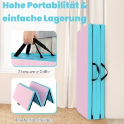 Gymnastikgerät 7 in 1 Kinder Kletterwand mit Gymnastikmatte Blau