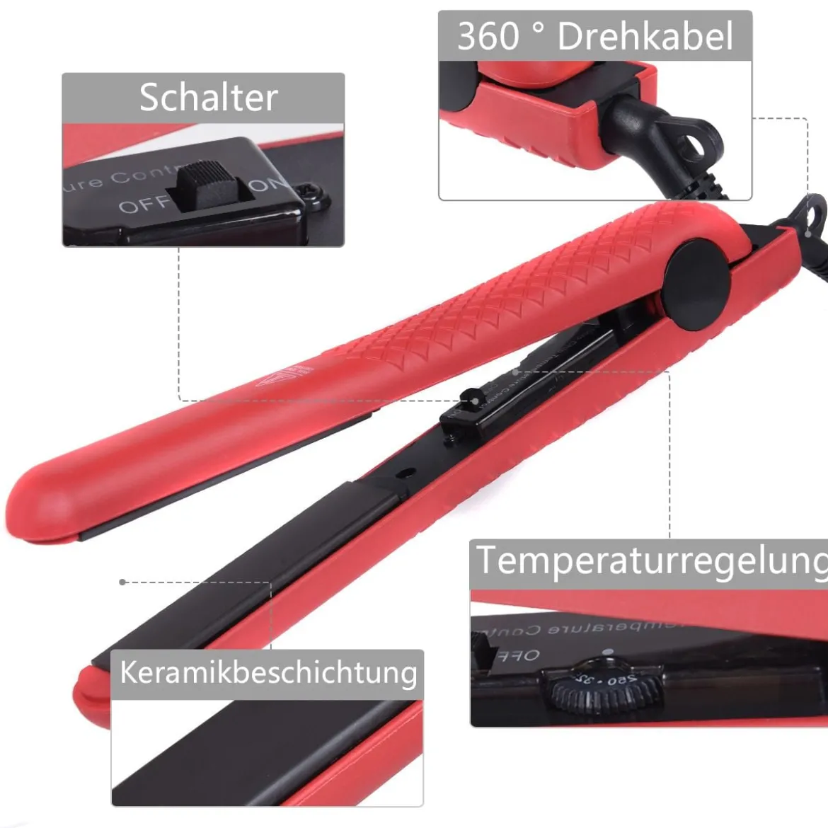 Haarglätter Glätteisen Haarglätteisen Haar Straightener Keramikplatten