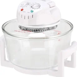Halogenofen 17L 1200W-1400W Heissluftofen Heißluftgrill mit Erweiterungsring Weiß