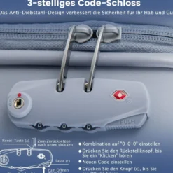 20” Handgepäck Reisekoffer mit Spinnerrädern & TSA-Schloss PC-Hartschalenkoffer mit Aufkleber 38 x 22 x 57 cm Blau