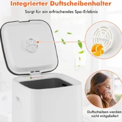 Handtuchwärmer 23 L Handtuch Heizbehälter mit Anzeigeleuchte Timer Heizzeit Weiß