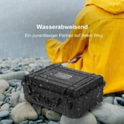 13" Hartschalen-Kamerakoffer mit Anpassbarem Schaumstoffeinsatz Wasserdichter Koffer Schwarz