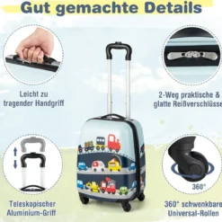 Hartschalen-Koffer 2-Teiliges Handgepäck-Set mit Spinner-Rädern Rollender Blau