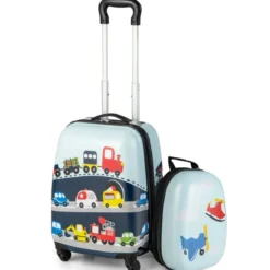 Hartschalen-Koffer 2-Teiliges Handgepäck-Set mit Spinner-Rädern Rollender Blau
