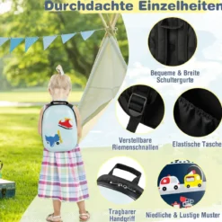 Hartschalen-Koffer 2-Teiliges Handgepäck-Set mit Spinner-Rädern Rollender Blau